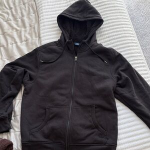 George Men's Black Zip-Up Sweater